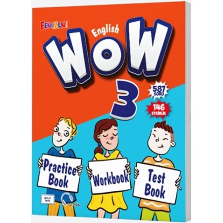 Kurmay Yayınları WOW English 3 Practice Book + Workbook + Test Book Wow English