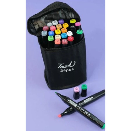 Touch Marker 24'lü Çift Uçlu Marker Kalem Seti Çantalı