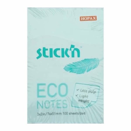 Hopax Stıckn Yapışkanlı Not Kağıdı 100 YP 76x51 Eco Patel Mavi