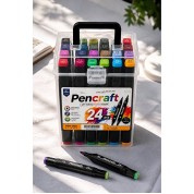 Pencraft Çift Taraflı Marker Kalem 24 Renk Pen-008 Pencraft Çift Taraflı Marker Kalem 24 Renk Pen-008