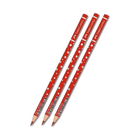 Faber Castell Faber-castell Başlık Kalemi Yıldız Desenli Kırmızı 12 li