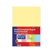 Kraf A4 80 Gr Pastel 5 Renk Kağıt 100 Lü 5000g