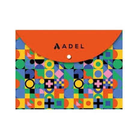 Adel A4 Çıtçıtlı Zarf Dosya Desenli