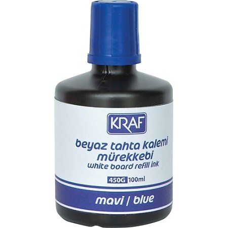 Kraf 450g 100 Ml Beyaz Tahta Kalemi Mürekkebi Mavi