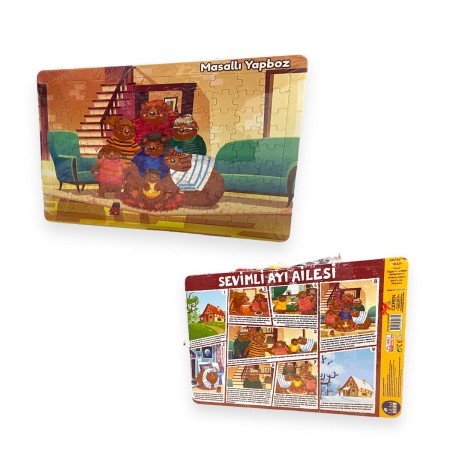  Lilart Kids Sevimli Ayı Ailesi 3+ Yaş Orta Boy Puzzle 99 Parça