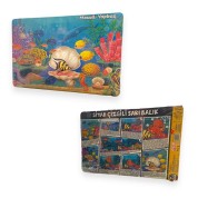  Lilart Kids Siyah Çizgili Sarı Balık 3+ Yaş Orta Boy Puzzle 99