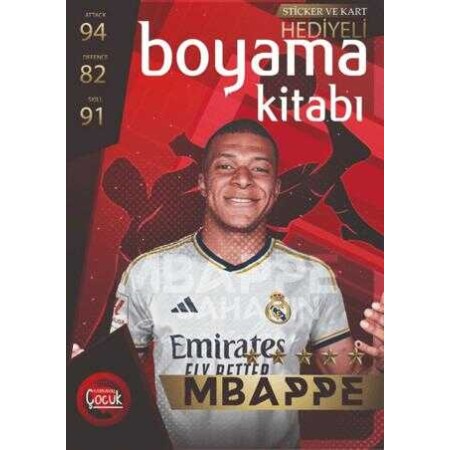 Mbappe - Boyama Kitabı - Sticker ve Kart Hediyeli 