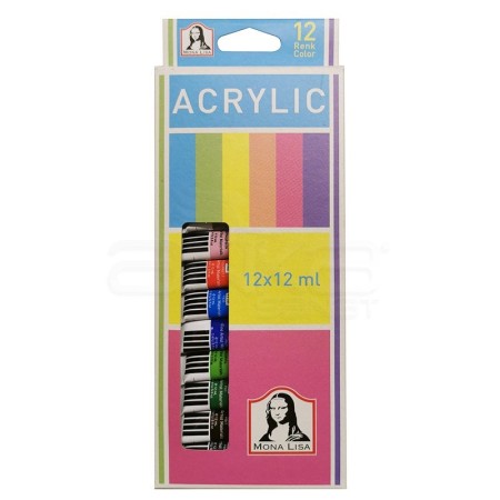 Mona Lisa Akrilik Boya Tüp 12 Lİ 12 ML SD125