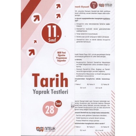 Nitelik Yayınları 11. Sınıf Tarih 28 Yaprak Test
