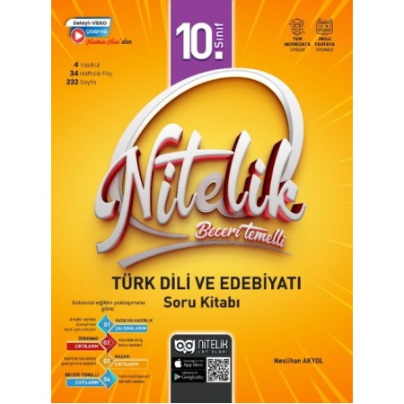 Nitelik Yayınları 10. Sınıf Türk Dili ve Edebiyatı Beceri Temelli Soru Kitabı
