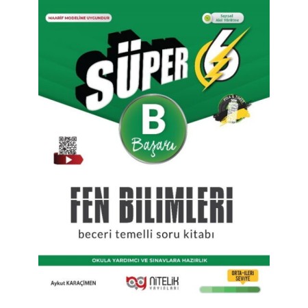 Nitelik Yayınları 6. Sınıf Fen Bilimleri Süper B Beceri Temelli Soru Kitabı