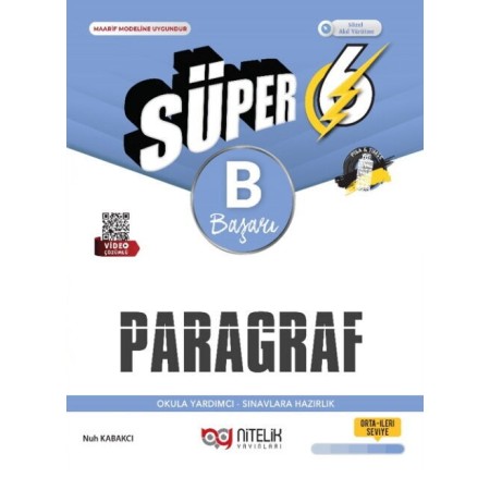 Nitelik Yayınları 6. Sınıf Paragraf Süper B Beceri Temelli Soru Kitabı