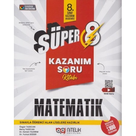 Nitelik Yayınları 8. Sınıf Matematik Süper Kazanım Soru Kitabı
