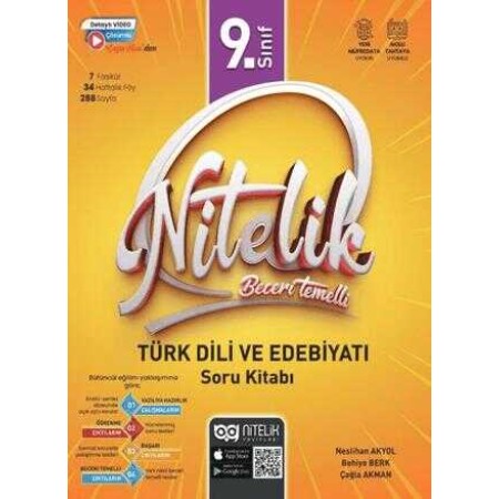 Nitelik Yayınları 9. Sınıf Türk Dili ve Edebiyatı Nitelik Beceri Temelli Soru Kitabı