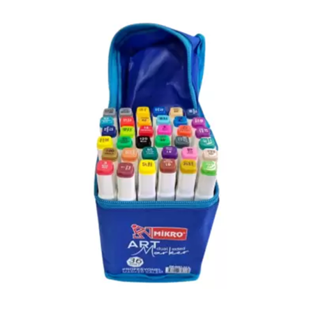 Mikro Art Çift Uçlu Marker Kalem Çantalı 36 Renk Zw-8001-36s