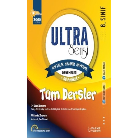 Palme Yayınları 8.Sınıf Ultra Kazanım Kavrama Denemeleri 68 Fasikül Tüm Dersler