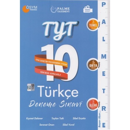Palme Yayınları TYT Palmetre Türkçe 10 Deneme Sınavı