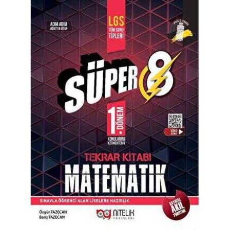 Nitelik Yayınları Süper 8. Sınıf 1.Dönem Matematik Tekrar Kitabı