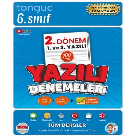 Tonguç Akademi 6. Sınıf Yazılı Denemeleri 2. Dönem 1 ve 2. Yazılı