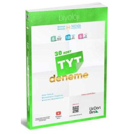 ÜçDörtBeş Yayınları  Biyoloji 30 Deneme