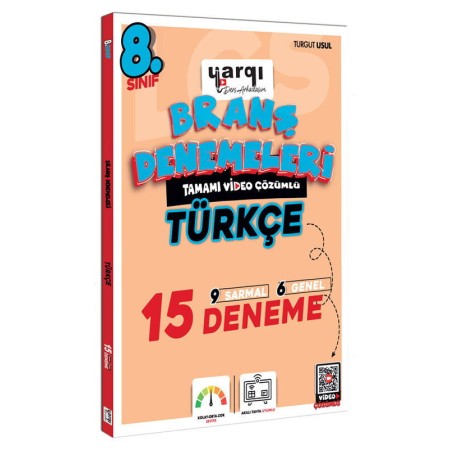 Yargı Ders Arkadaşım 8.Sınıf Tamamı Video Çözümlü Türkçe 15 Branş Denemeleri