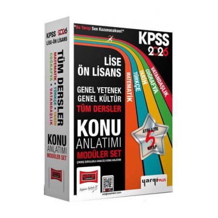 Yargı Yayınları 2026 KPSS Lise Ön Lisans GK-GY Tüm Dersler Konu Anlatımı Modüler Set (5 Kitap)