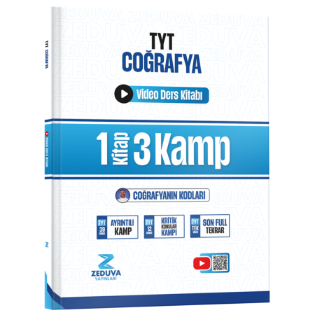 Kr Akademi Yayınları Zeduva Yayınları Coğrafyanın Kodları TYT Coğrafya 1 Kitap 3 Kamp Video Ders Kitabı 