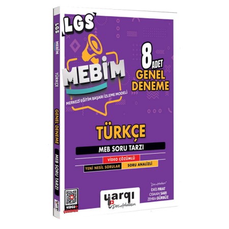 Yargı Ders Arkadaşım 8.Sınıf LGS MEBİM Türkçe 8 Adet Genel Deneme