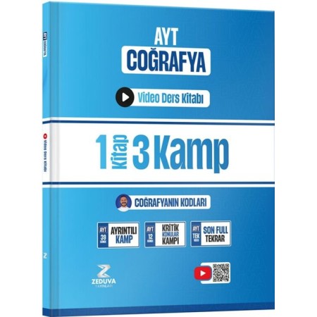 Zeduva Yayınları Coğrafyanın Kodları AYT Coğrafya 1 Kitap 3 Kamp Video Ders Kitabı